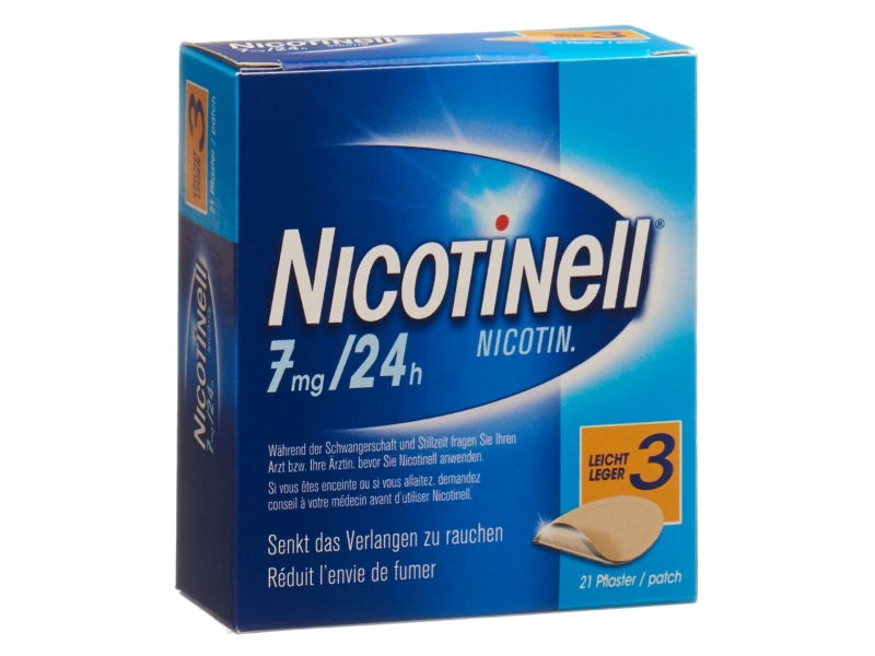 NICOTINEL 3 Léger Patch Mat 7 mg/24h 21 Pièces