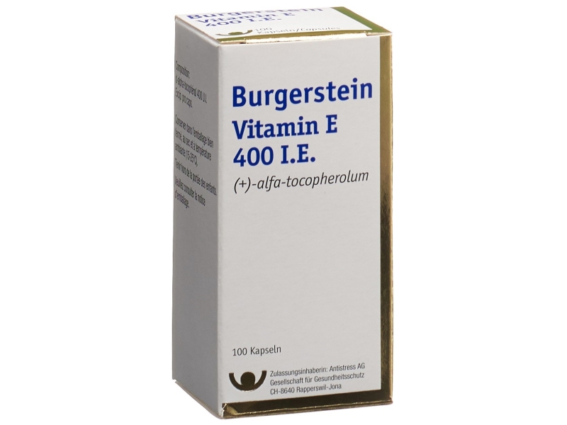 BURGERSTEIN Vitamin E capsules 400mg 100 pièces